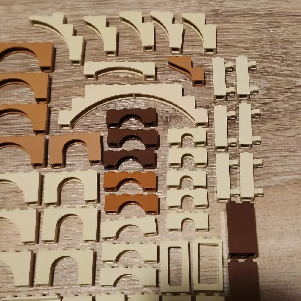 LEGO Lot of 82 TAN & BROWN Castle Arches Wall Panels Pillars Windows